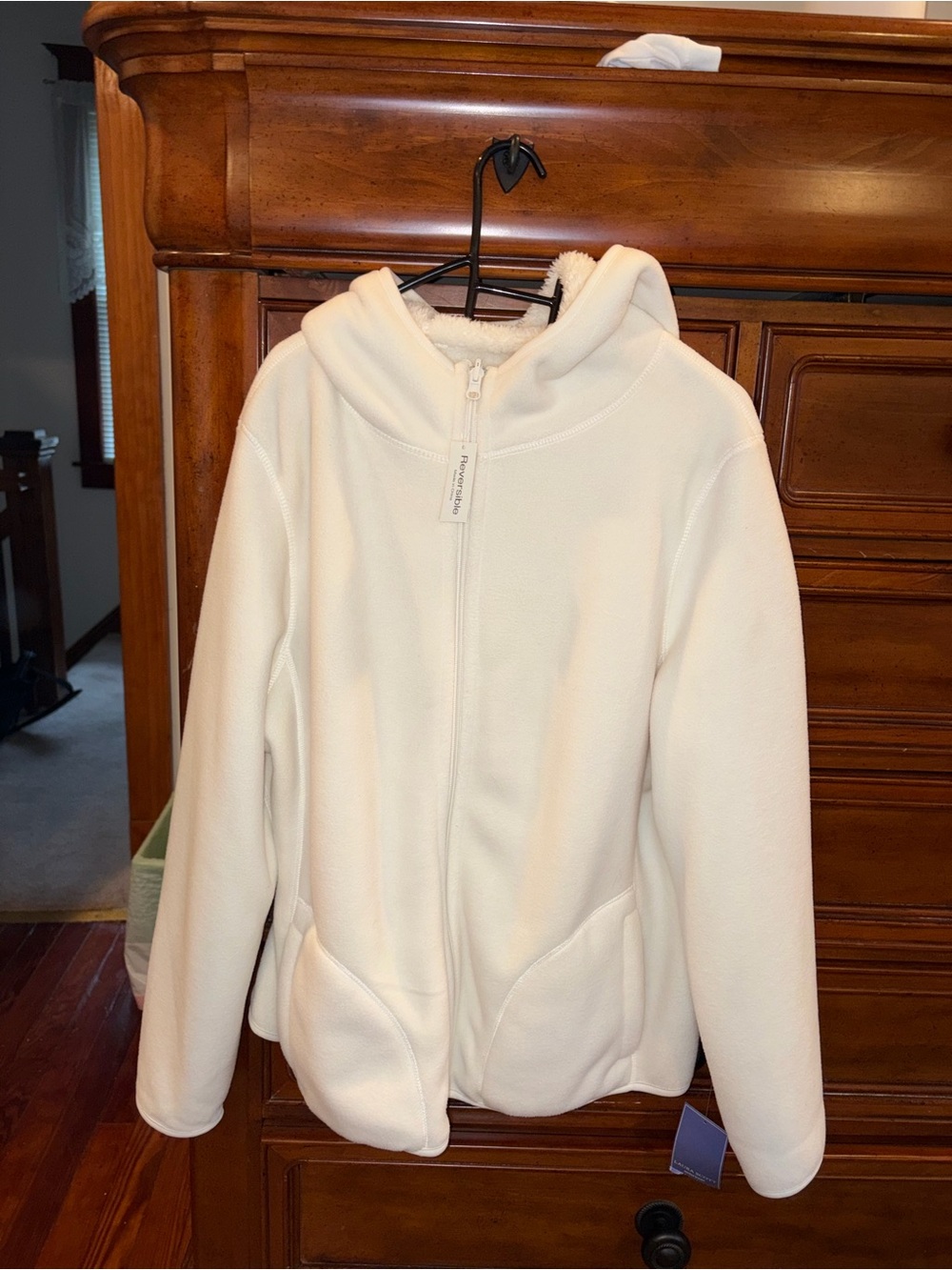 NWT Laura Scott Reversible Sherpa Zip Hoodie Jacket - Picture 2 of 8